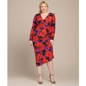 Veronica Beard Alvaro Dress Long Sleeve Midi Sheath Silk Dress Women's 22 $650